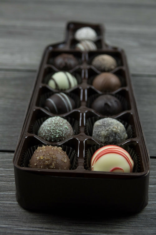 Gourmet Chocolate Truffle Gift Box – 12 Handcrafted Truffles in Wine