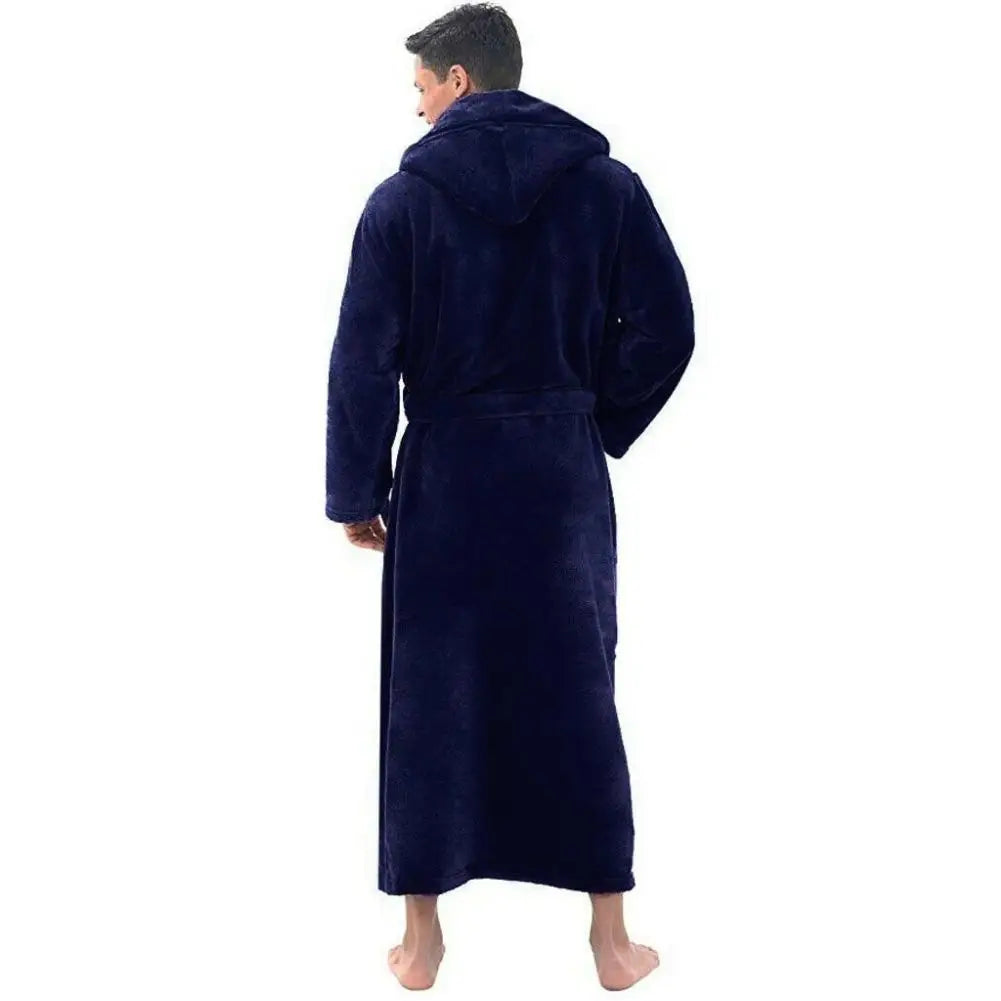Winter Men Robes Soft Fleece Pockets