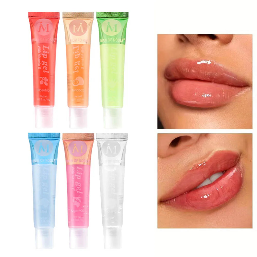 6Pcs Fruity Flavor Watery Glossy Lip Gloss Set.