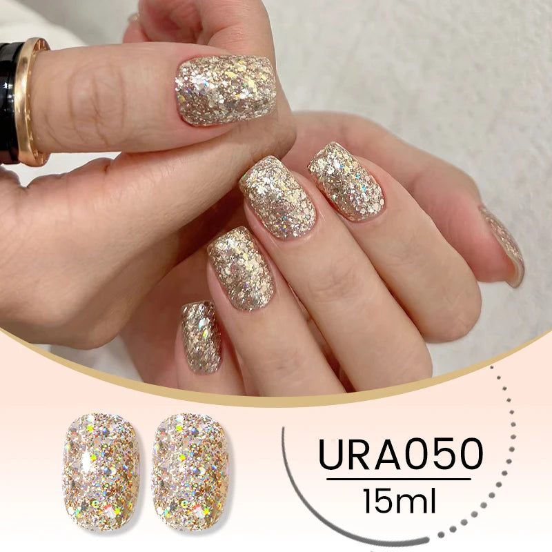 15ml Champagne Gold Sliver Reflective Glitter Gel Nail Polish