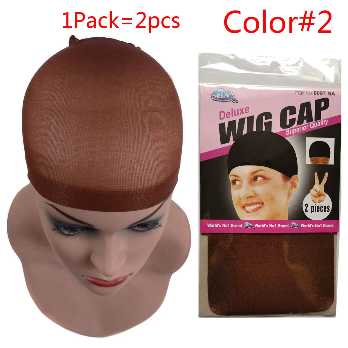 2Pcs Hair Cap Net Mesh For Weave Black Brown.