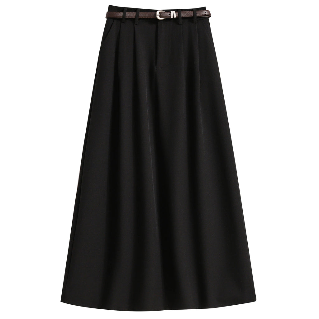 2025 High Waisted Suit Pleated Skirt and Autumn Elegant Solid Women's Wrap Umbrella Skirts