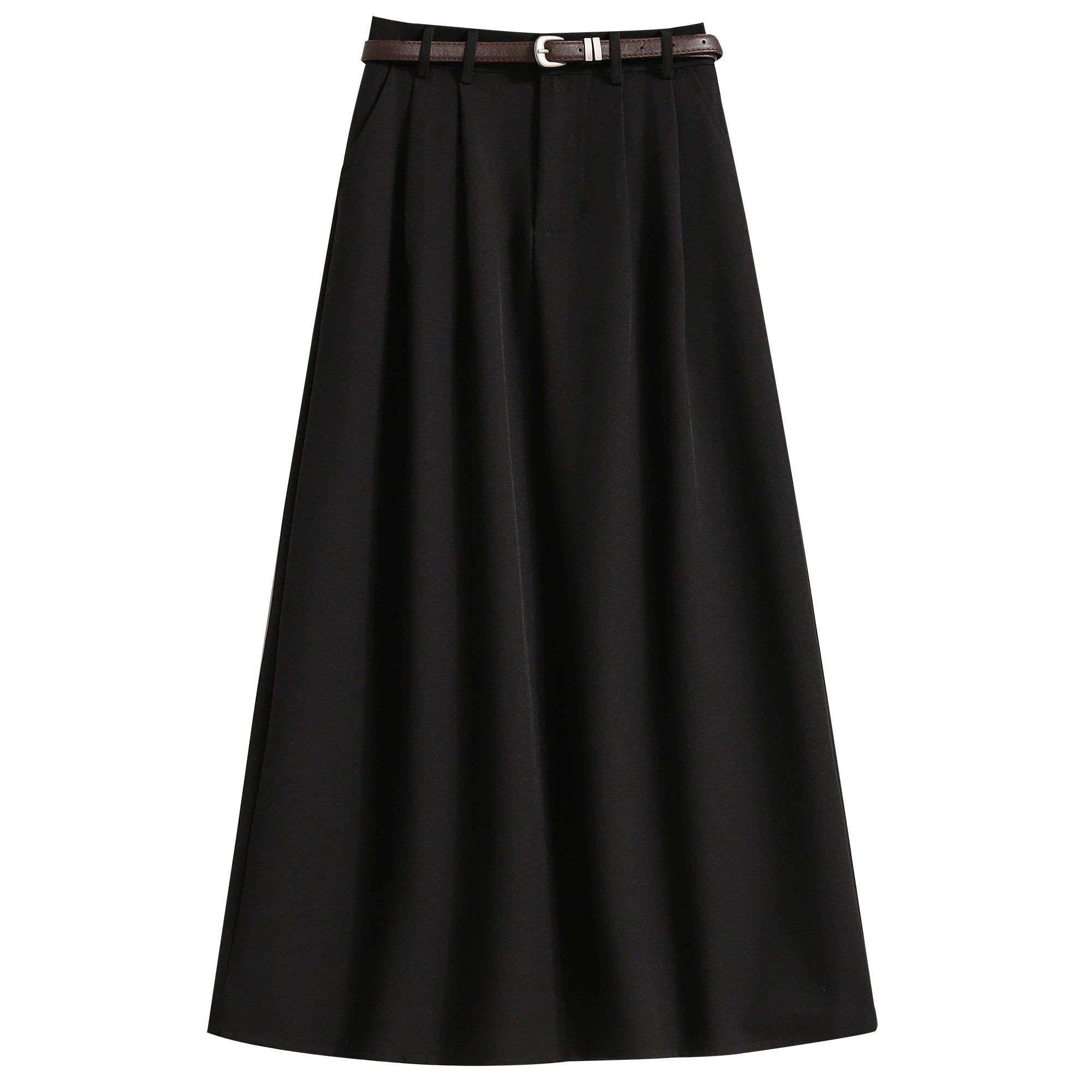2025 High Waisted Suit Pleated Skirt and Autumn Elegant Solid Women's Wrap Umbrella Skirts