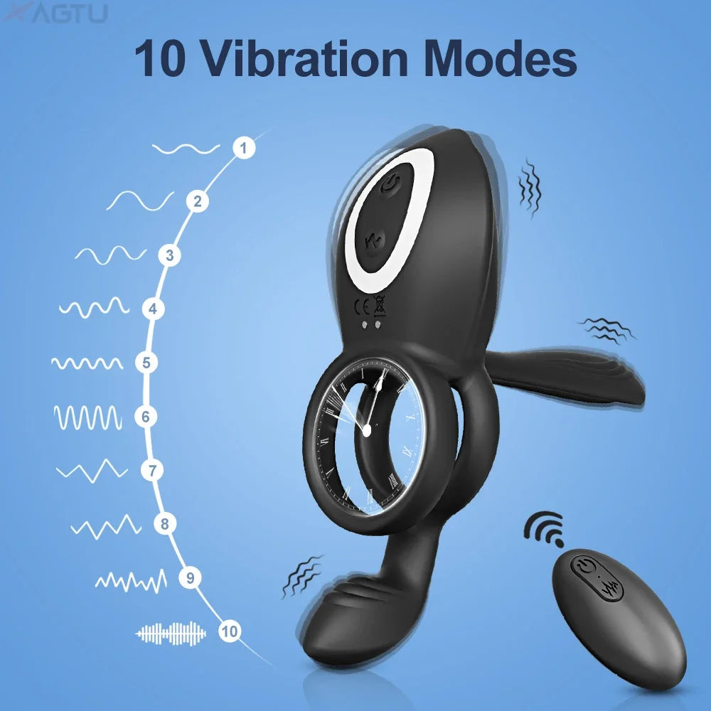 Cock Ring Vibrating for Men Ejaculation 
Delay Male Erectile Penis Ring G-Spot Clitoris
 Adult Sex Toy for Couples