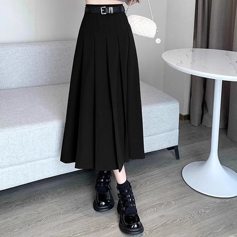 Women Vintage Solid Color Skirts