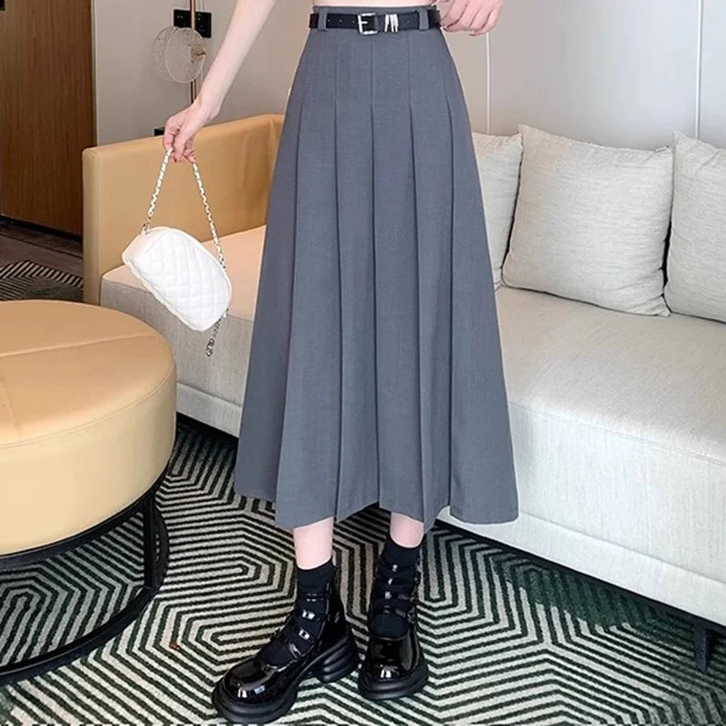 Women Vintage Solid Color Skirts
