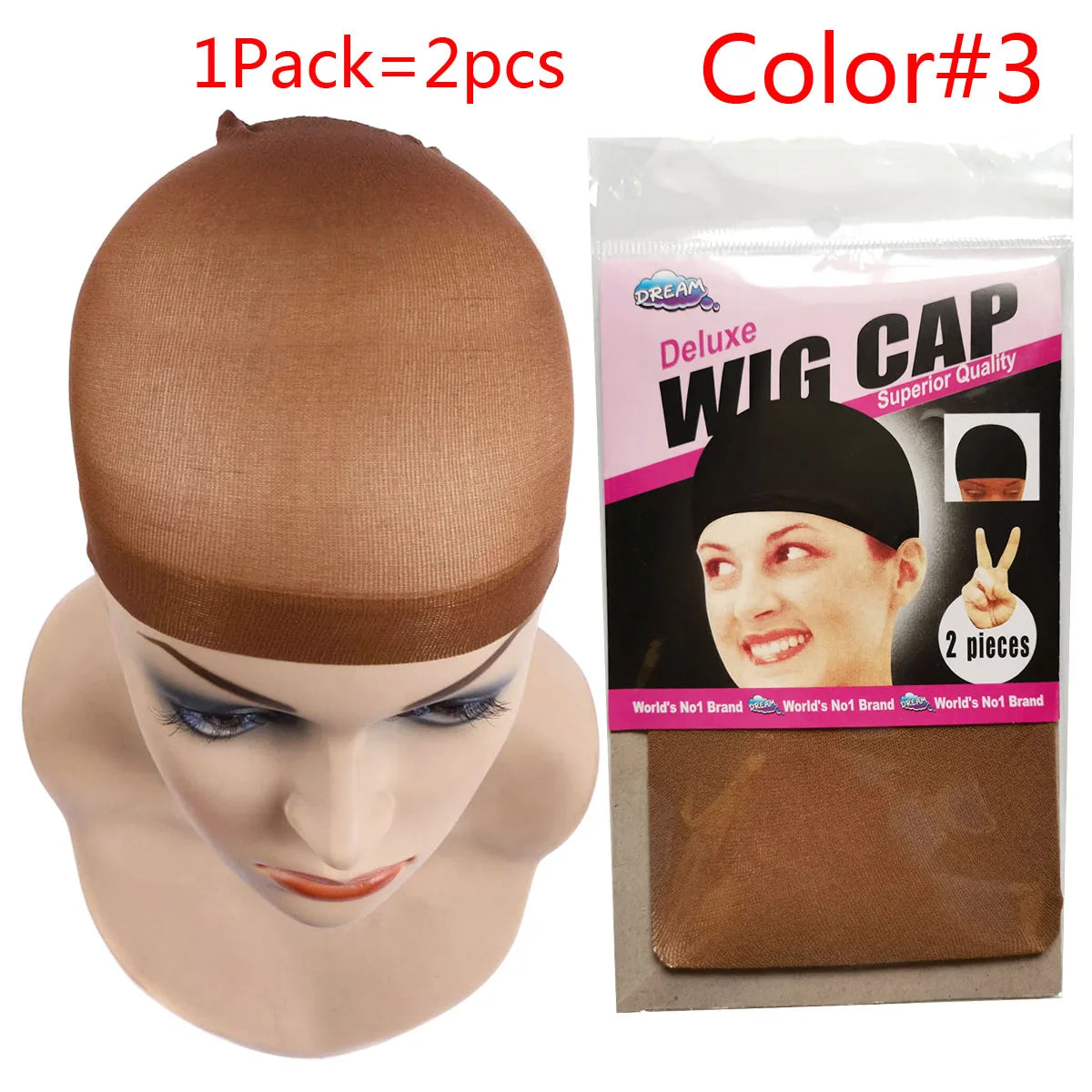 2Pcs Hair Cap Net Mesh For Weave Black Brown.