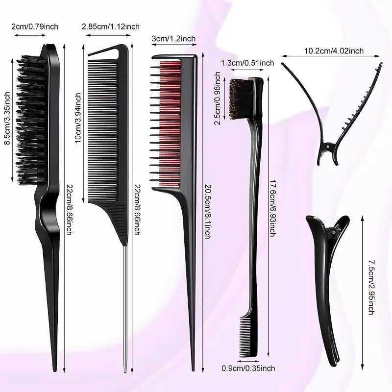 3-10pcs Hair Styling Comb Set Teasing Hair Brush.