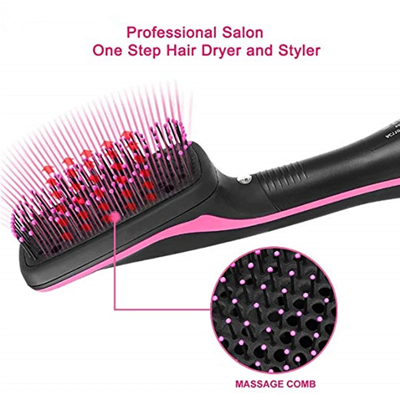 Hair Dryer Brush Portable Hot Air Brush Blow Dryer with Comb