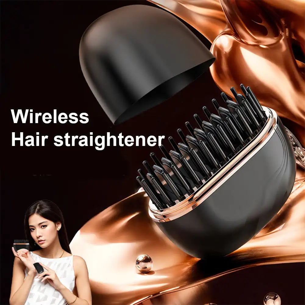 Mini Wireless Charging Portable  Hair Straightening Comb