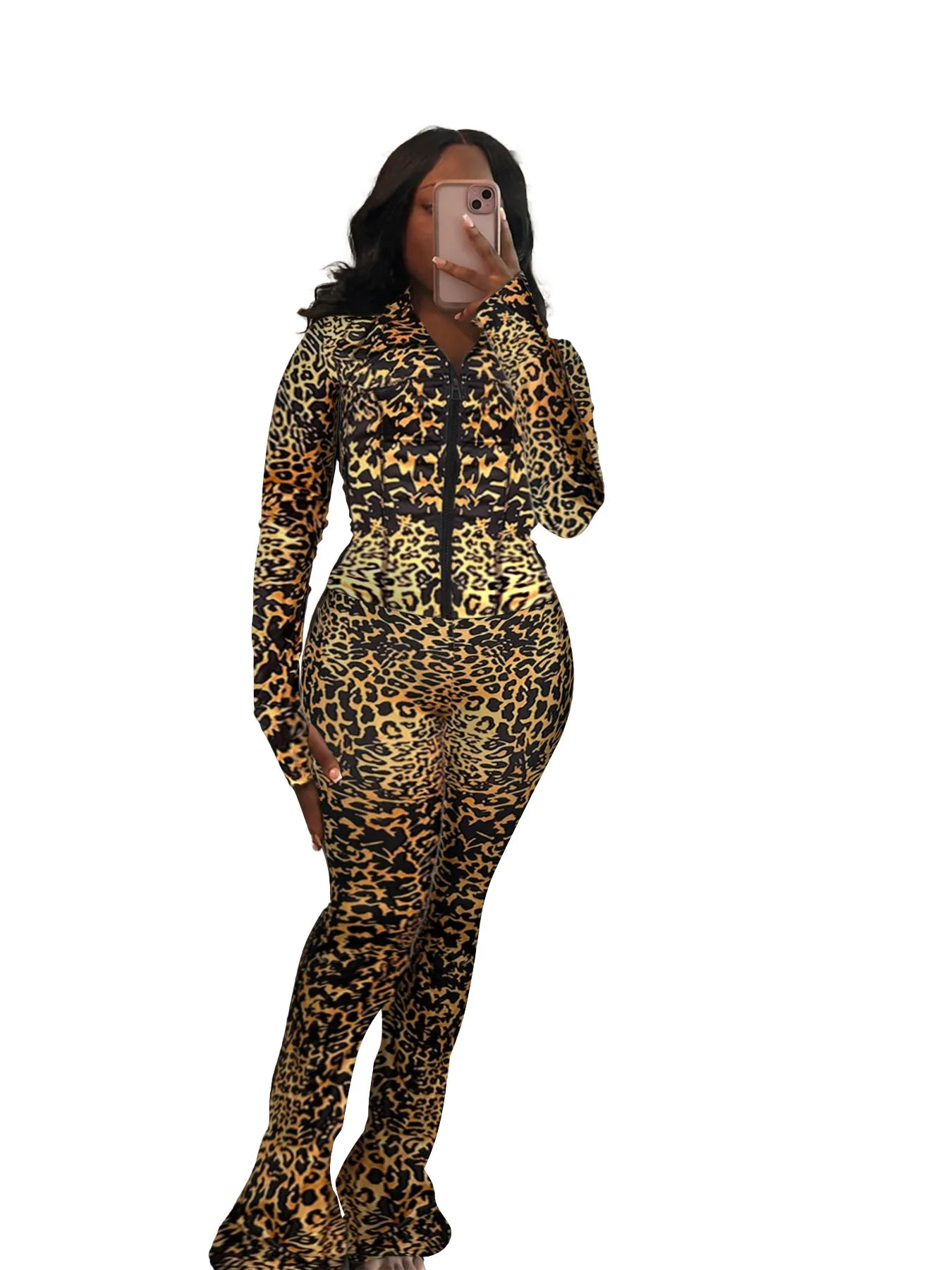 Two Piece Flared Pants Tracksuits Set