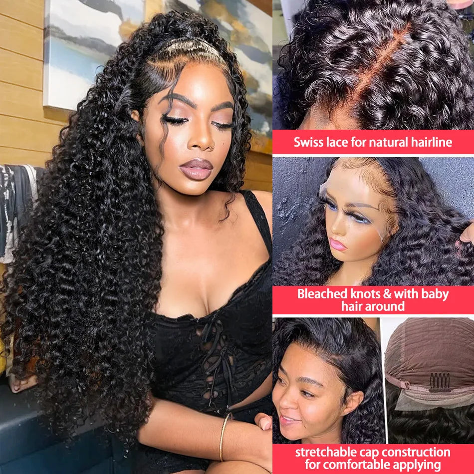 Human Hair 13x6 Deep Glueless Wave Lace Frontal Wigs