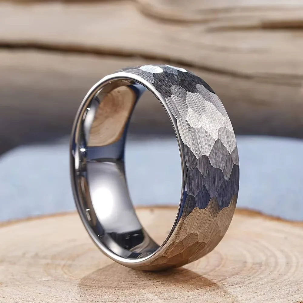 Black Brushed Stainless Steel Couple Ring