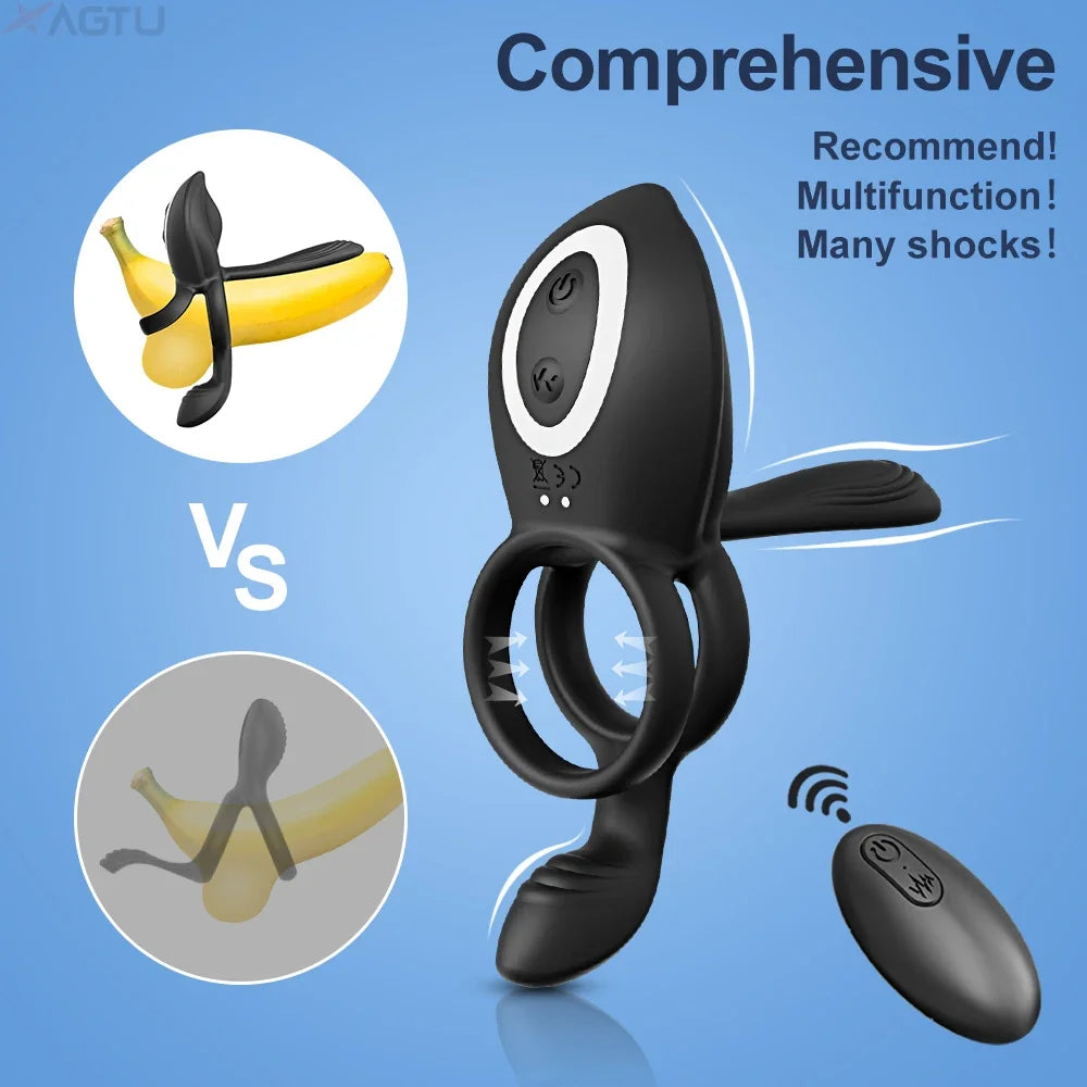 Cock Ring Vibrating for Men Ejaculation 
Delay Male Erectile Penis Ring G-Spot Clitoris
 Adult Sex Toy for Couples