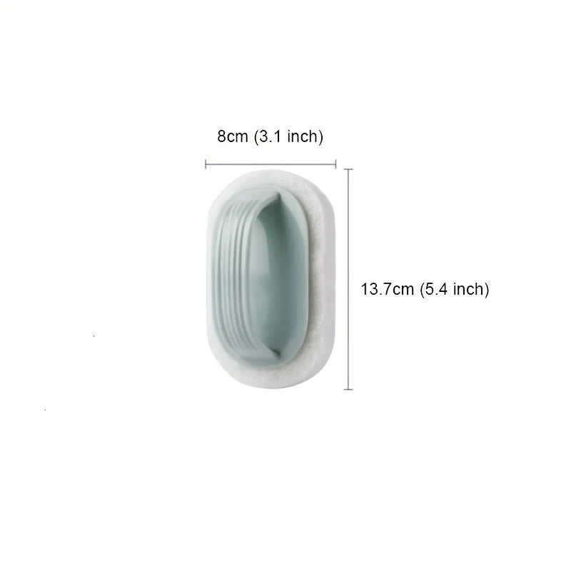 1PC Equipped with a handle, powerful cleaning bathtub brush, 
bathroom cleaning brush, striped magic sponge wipe