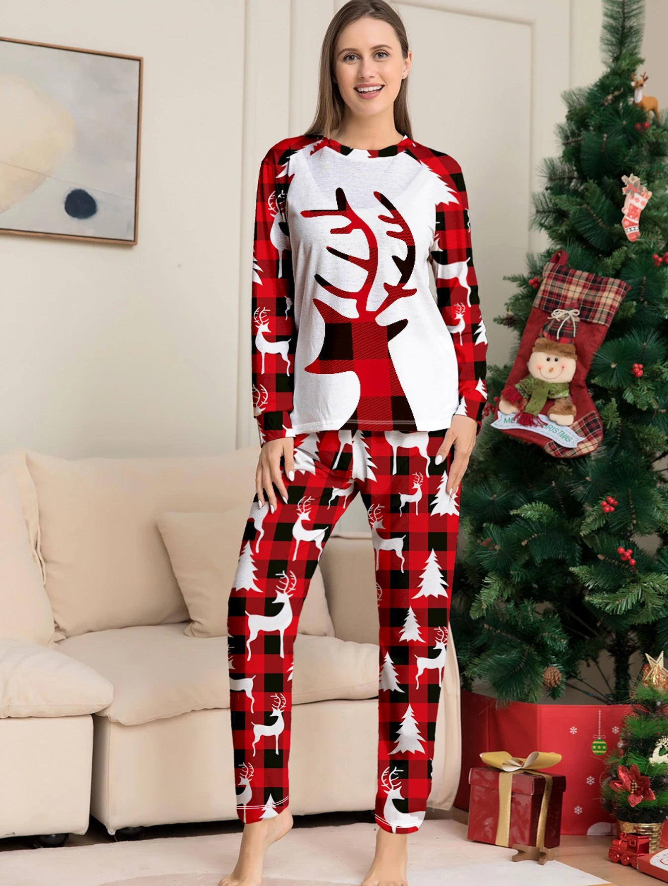 Couple Matching Christmas Pajamas Set