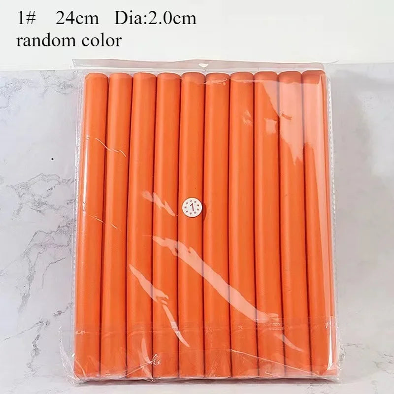 10pcs Flexible Hair Curling Rod.