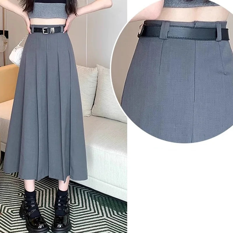 Women Vintage Solid Color Skirts