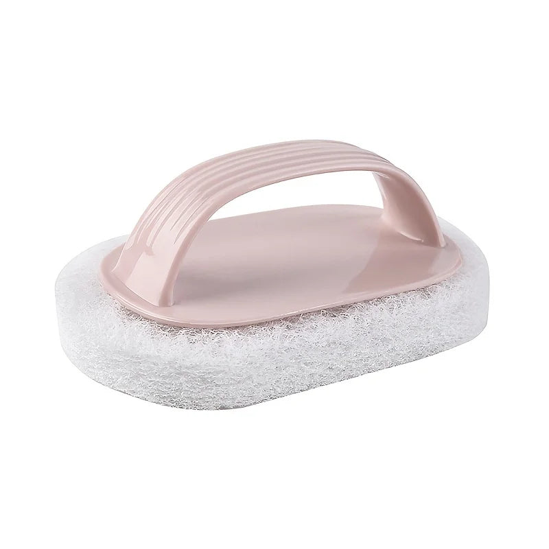 1PC Equipped with a handle, powerful cleaning bathtub brush, 
bathroom cleaning brush, striped magic sponge wipe