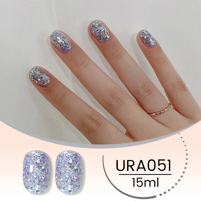15ml Champagne Gold Sliver Reflective Glitter Gel Nail Polish