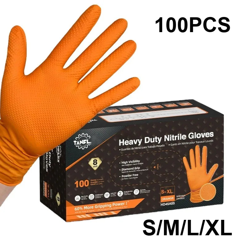 2-100PCS Heavy Duty Disposable Nitrile Gloves