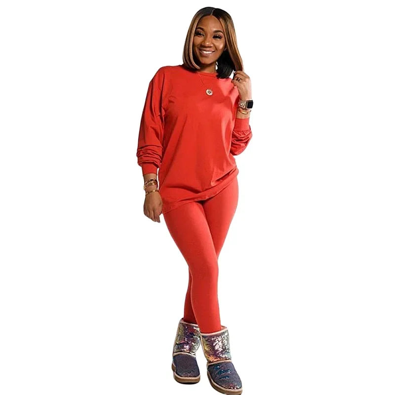 two piece set women  stacked leggings