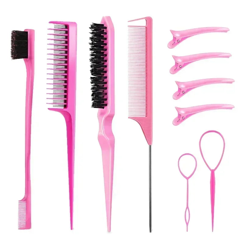 3-10pcs Hair Styling Comb Set Teasing Hair Brush.