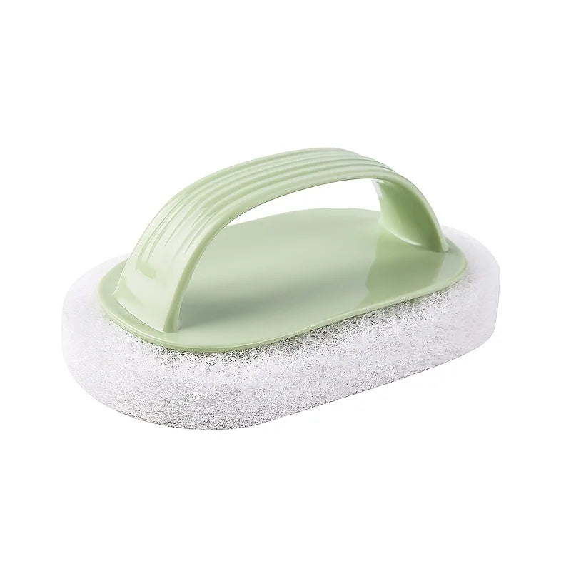 1PC Equipped with a handle, powerful cleaning bathtub brush, 
bathroom cleaning brush, striped magic sponge wipe