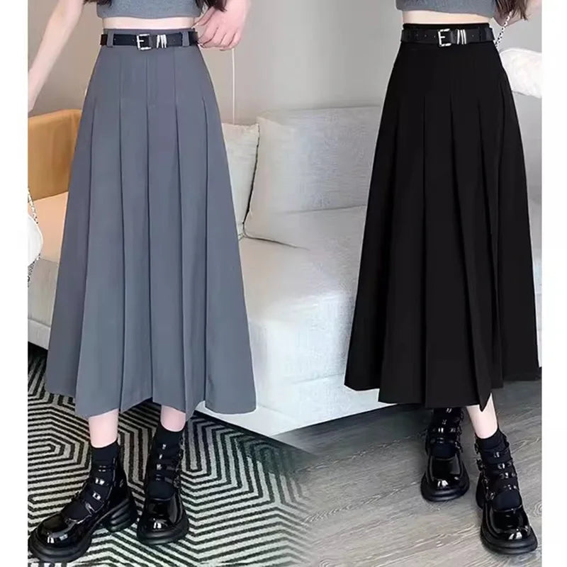 Women Vintage Solid Color Skirts