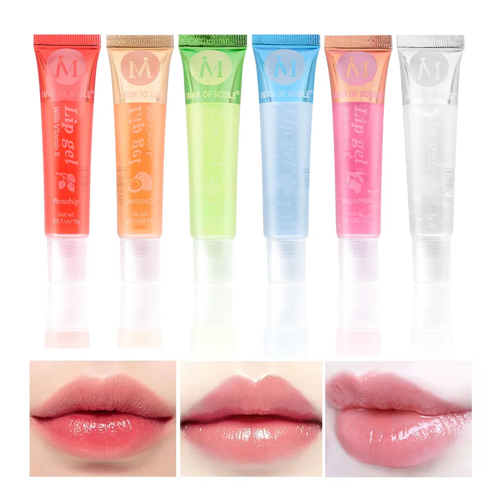 6Pcs Fruity Flavor Watery Glossy Lip Gloss Set.