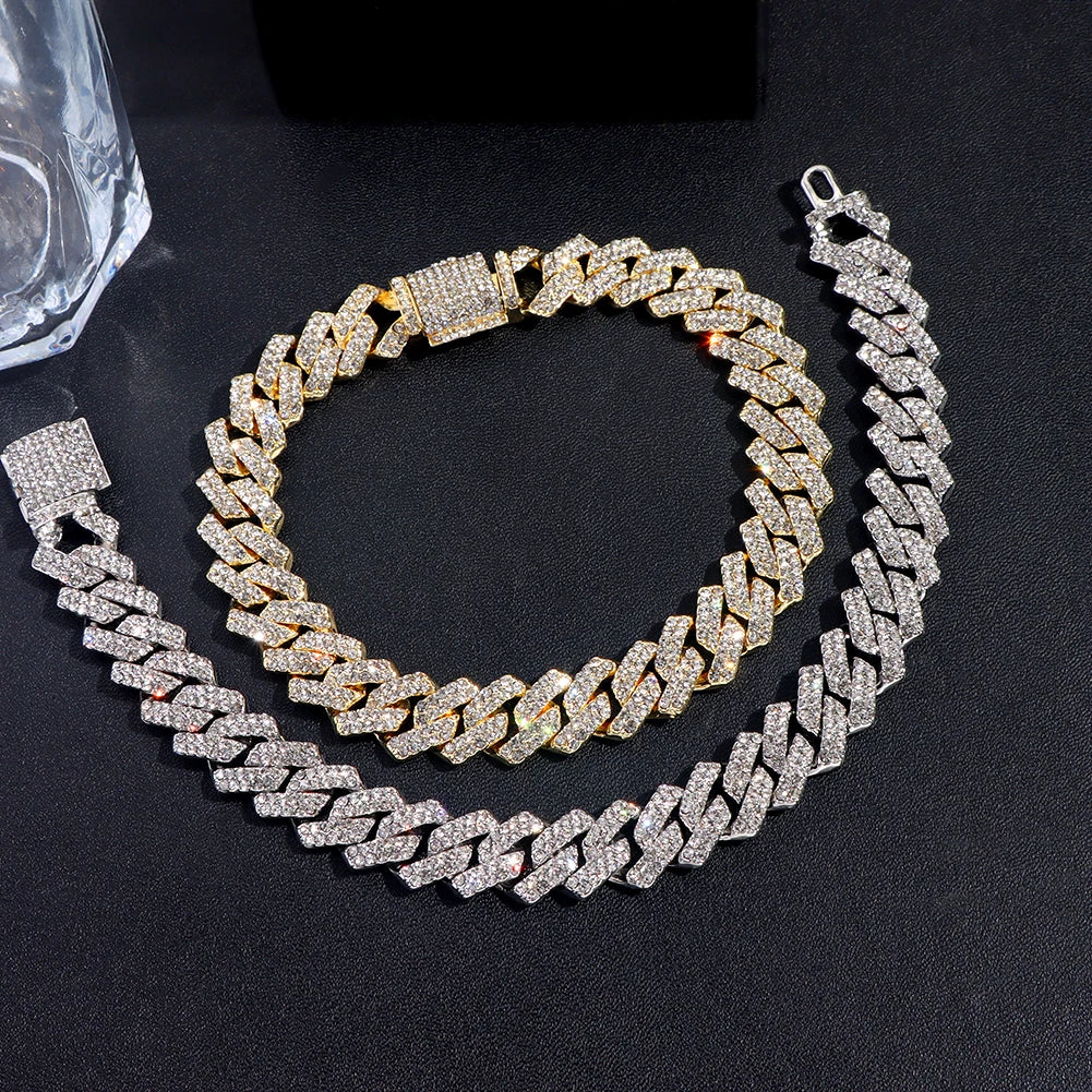 14MM Iced Cuban Chain Bracelet for Men
