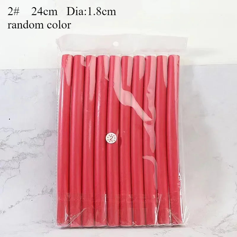 10pcs Flexible Hair Curling Rod.