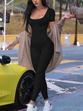 Women's Rompers Short Sleeve Solid Skinny Body-con