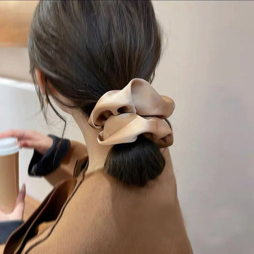 3pcs Luxury Satin Scrunchies Neutral Soft Silk.