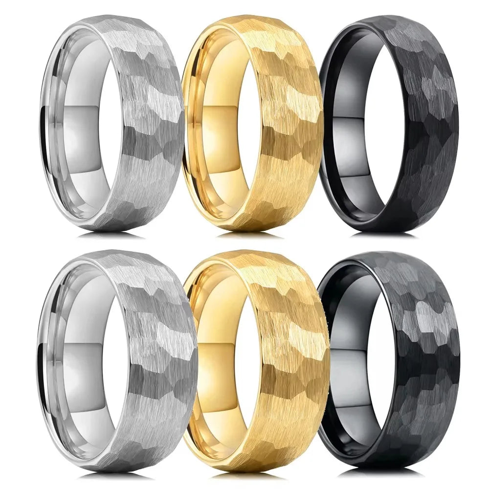 Black Brushed Stainless Steel Couple Ring