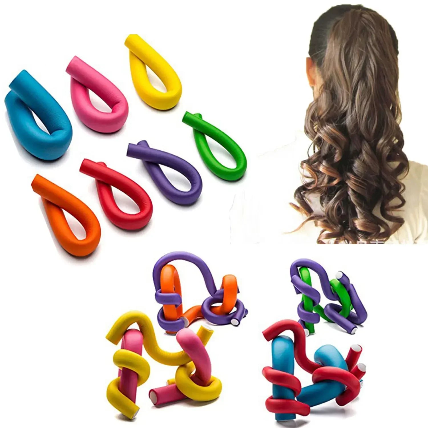 10pcs Flexible Hair Curling Rod.