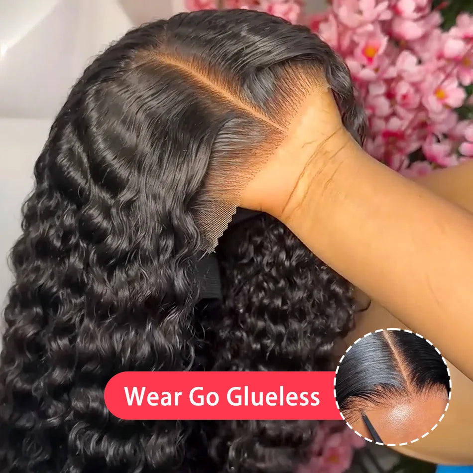 Human Hair 13x6 Deep Glueless Wave Lace Frontal Wigs