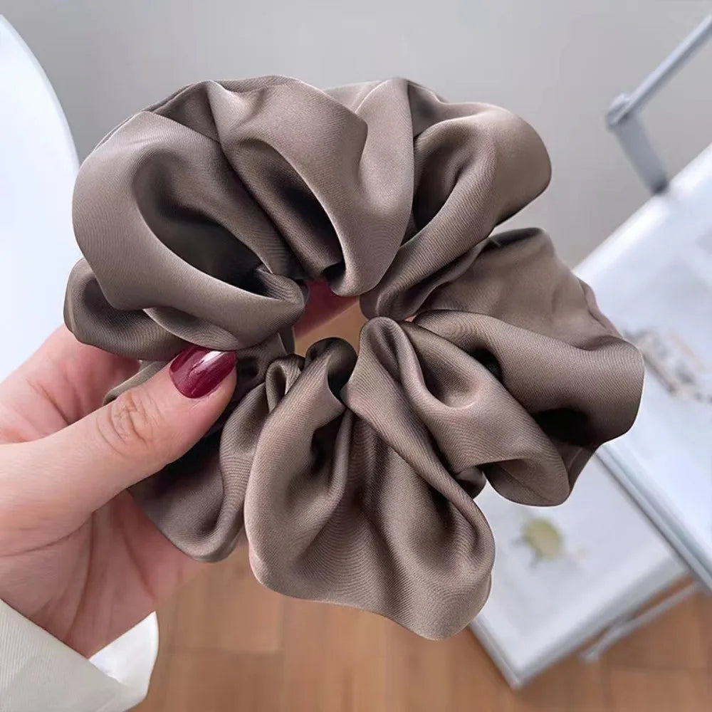 3pcs Luxury Satin Scrunchies Neutral Soft Silk.