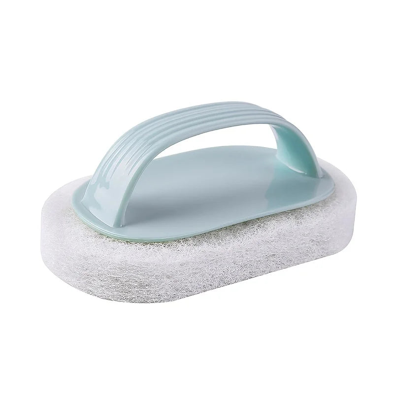 1PC Equipped with a handle, powerful cleaning bathtub brush, 
bathroom cleaning brush, striped magic sponge wipe