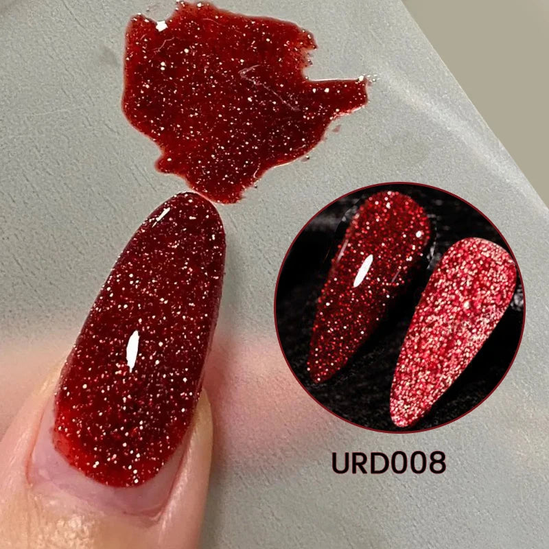 15ml Champagne Gold Sliver Reflective Glitter Gel Nail Polish