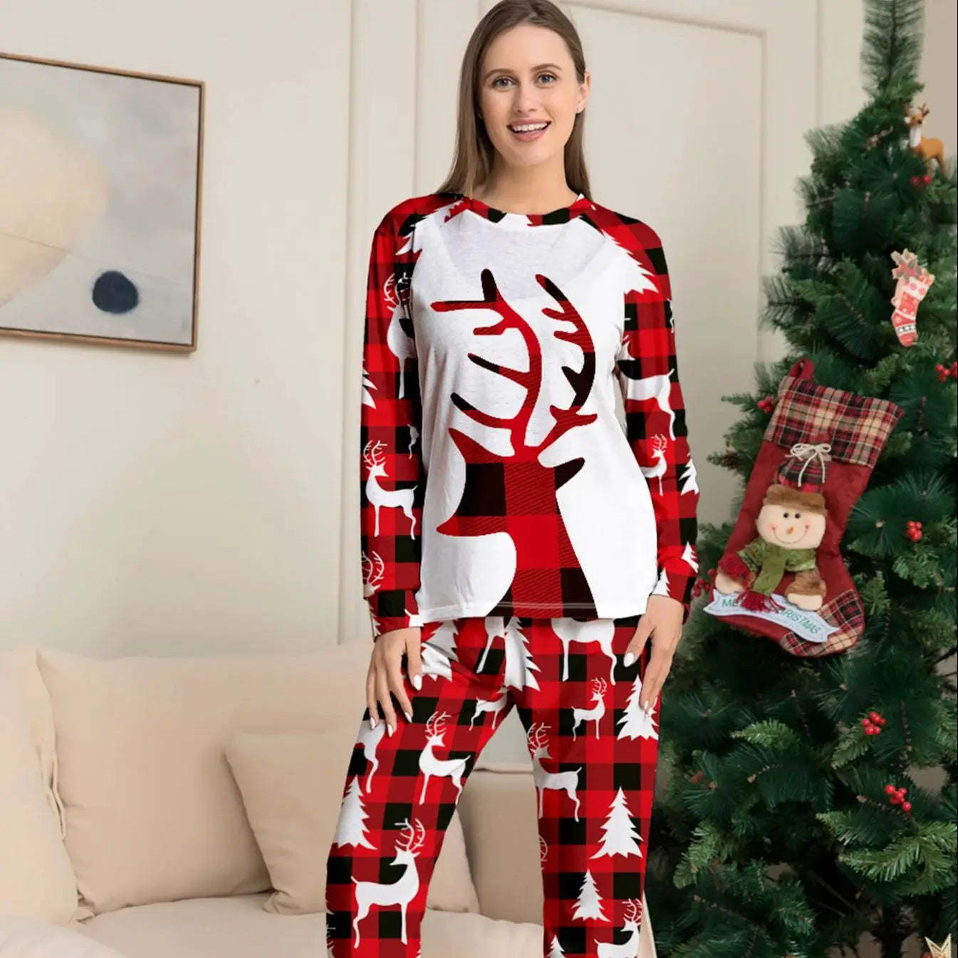 Couple Matching Christmas Pajamas Set