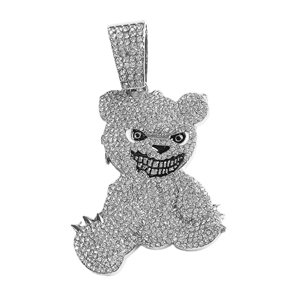 Aggressive Bear Pendants  with Cuban Chain