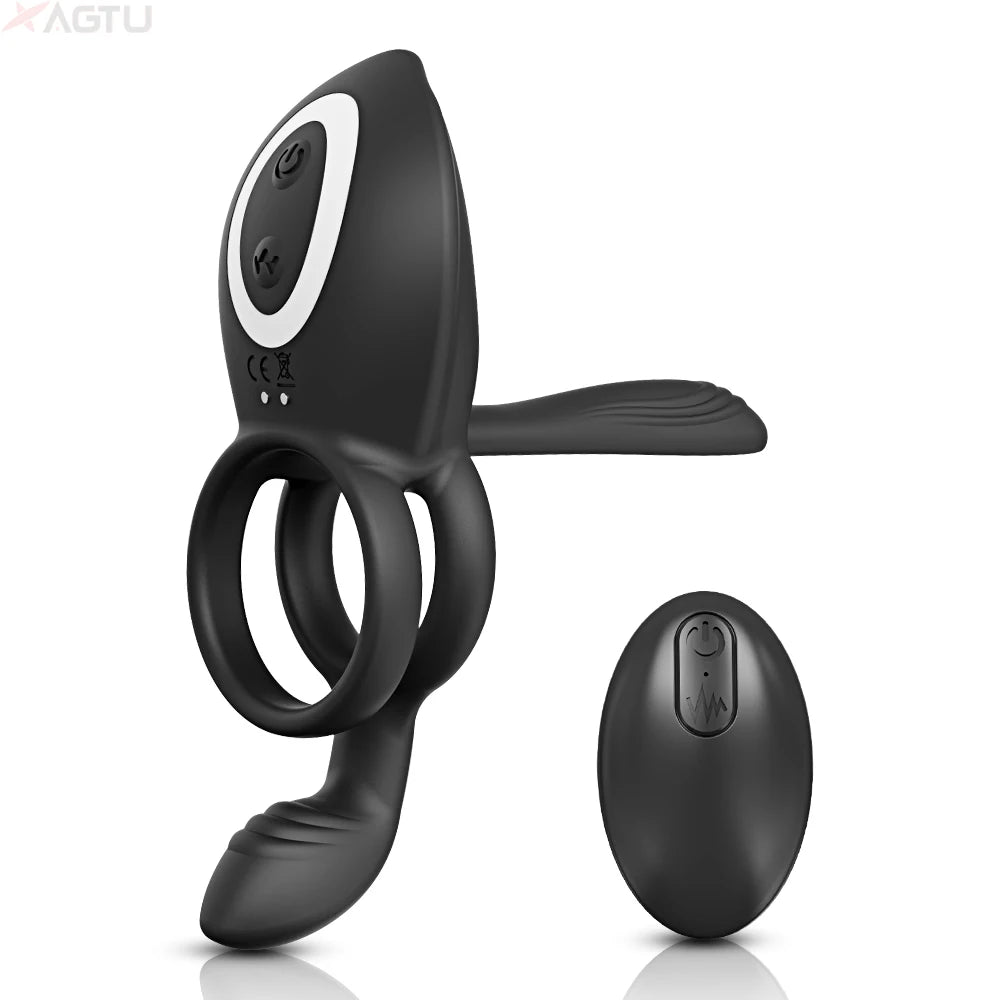 Cock Ring Vibrating for Men Ejaculation 
Delay Male Erectile Penis Ring G-Spot Clitoris
 Adult Sex Toy for Couples