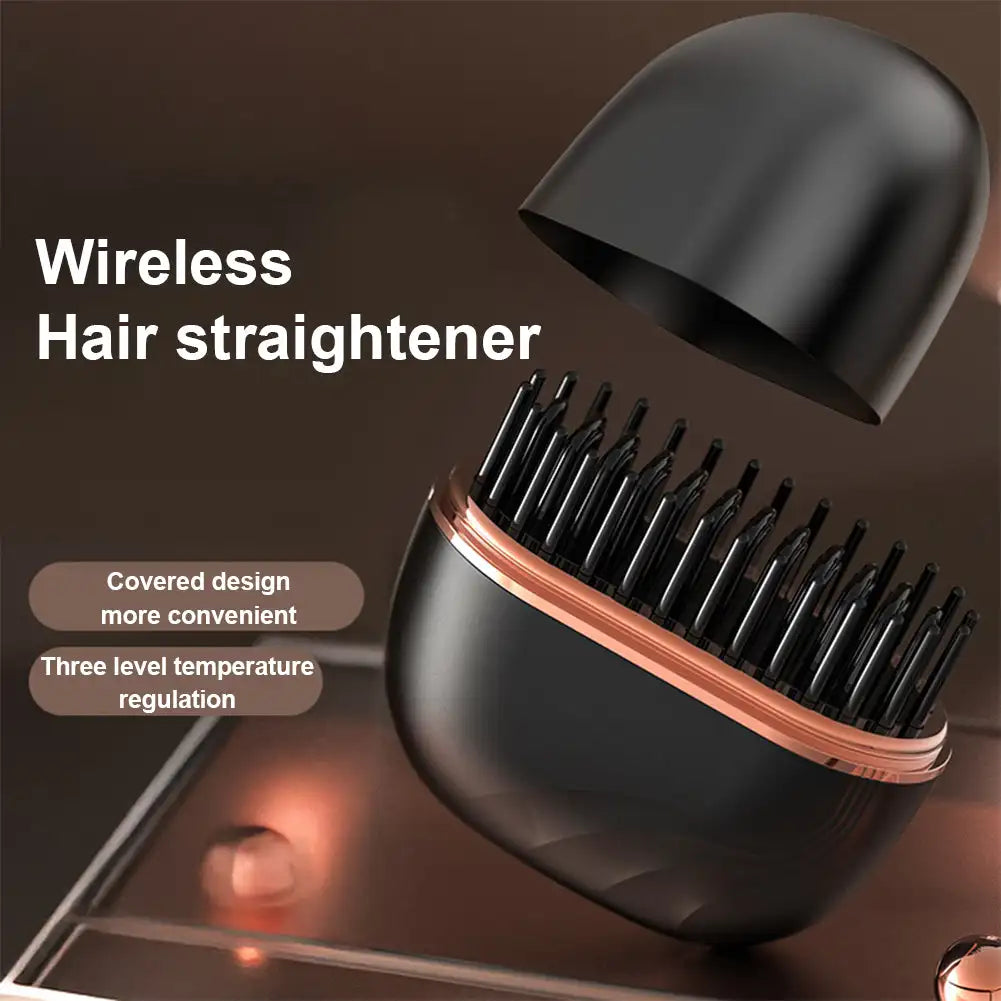 Mini Wireless Charging Portable  Hair Straightening Comb